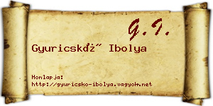 Gyuricskó Ibolya névjegykártya